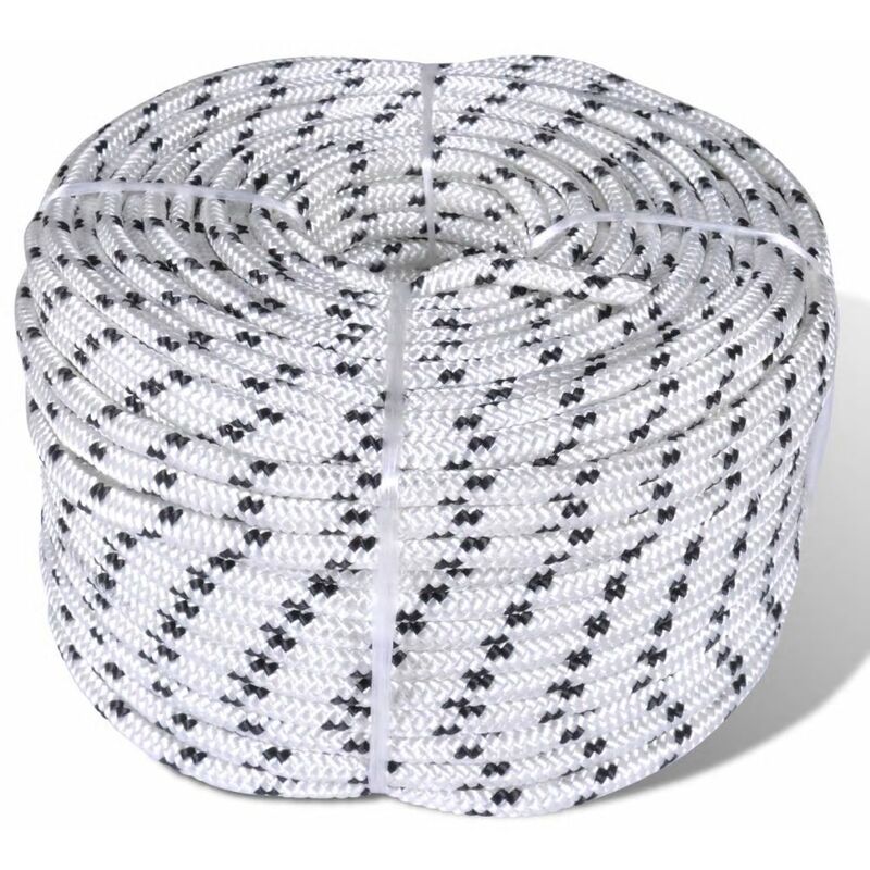 

Rollo de cuerda de barco trenzada línea poliéster 10 mm x 50 m