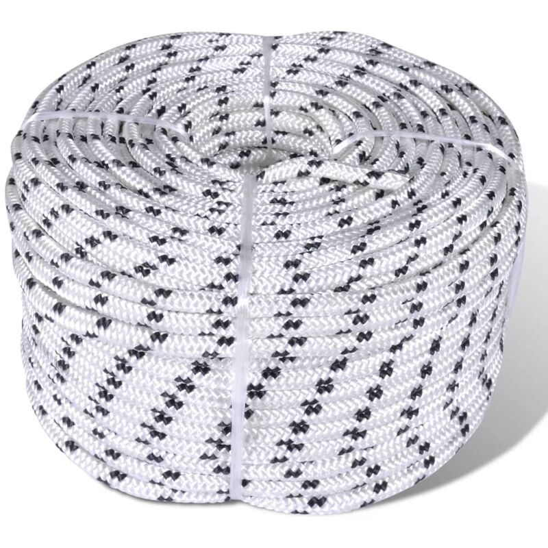 

Rollo de cuerda de barco trenzada línea poliéster 12 mm x 50 m