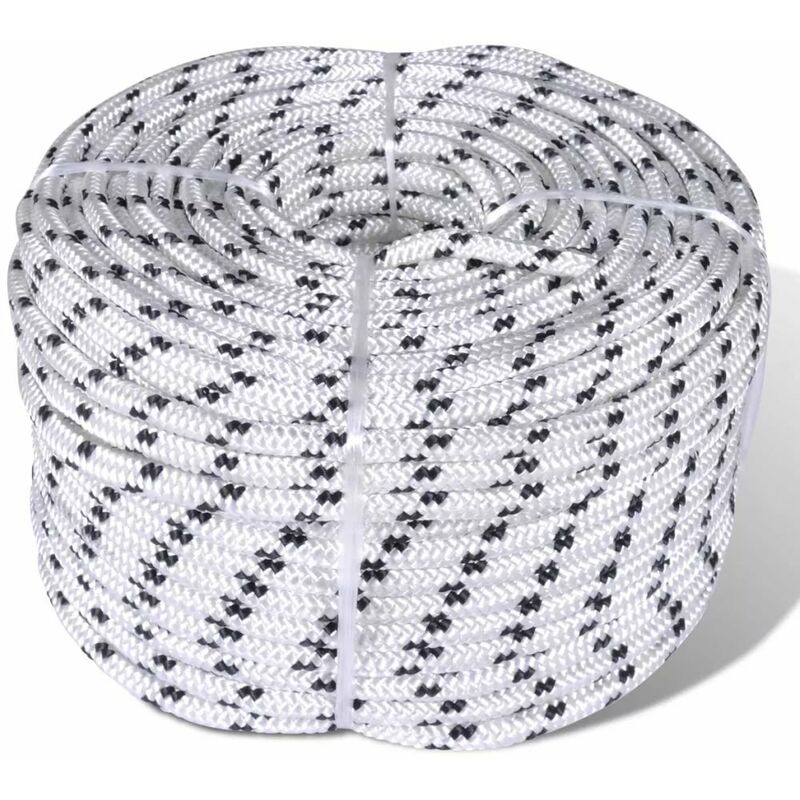 

Rollo de cuerda de barco trenzada linea poliester 14 mm x 50 m