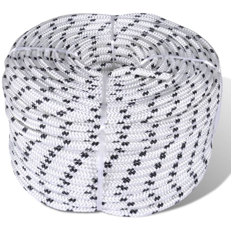 

Rollo de cuerda de barco trenzada línea poliéster 10 mm x 50 m