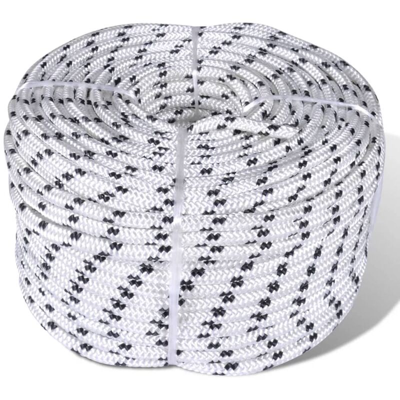 

Rollo de cuerda de barco trenzada línea poliéster 12 mm x 50 m