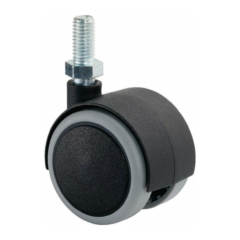 

Rodillo doble de plástico de 40 mm de diámetro, 30 kg M10 PA gris
