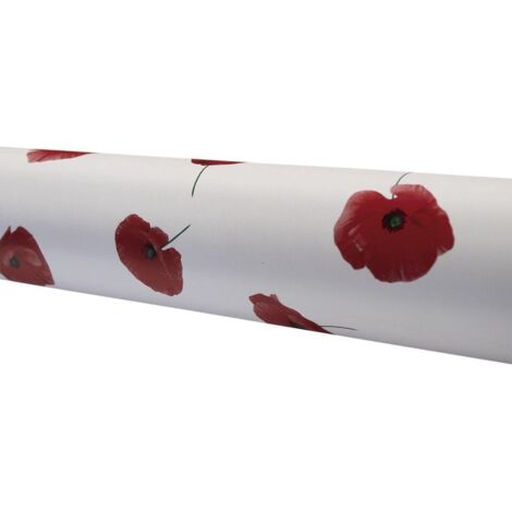 Rollo de hule con diseño moderno de amapolas 140cm x 20m fabricado en PVC y polipropileno