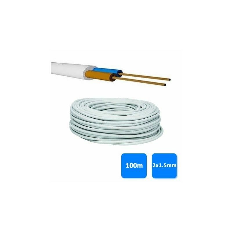 

Rollo de manguera 2x1.5mm blanca (100 metros) H05VV-F