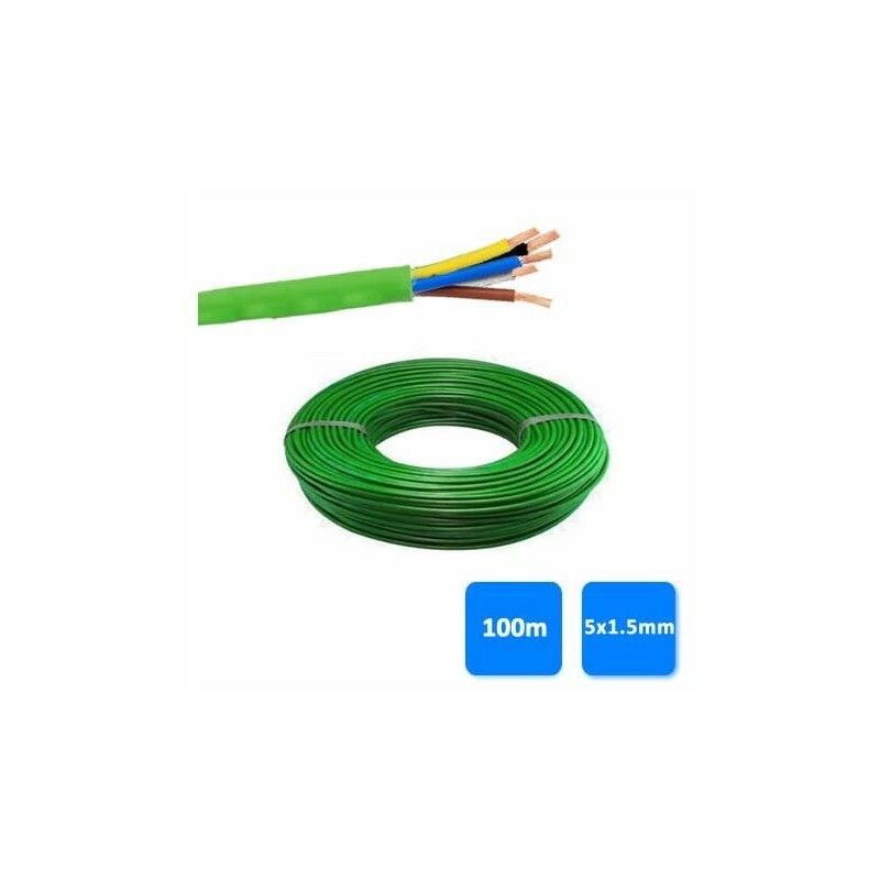 

Rollo de manguera libre de halógenos 5x1.5mm verde 1 kV (100 metros) RZ1-K (AS)