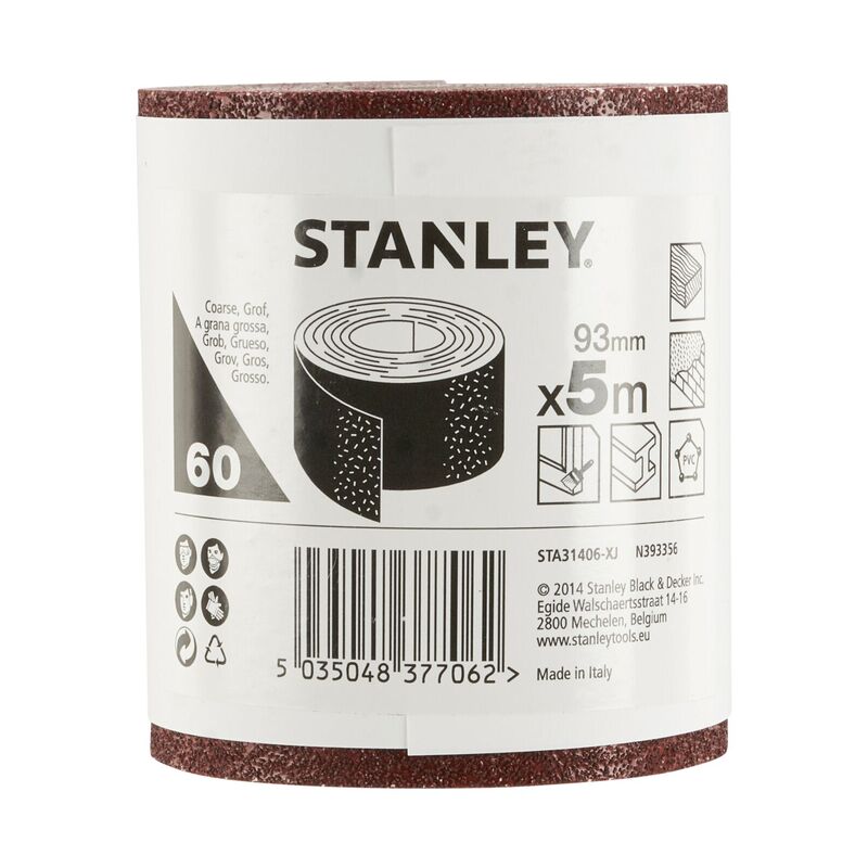 

rollo de papel abrasivo Stanley - 93 mm x 5 m