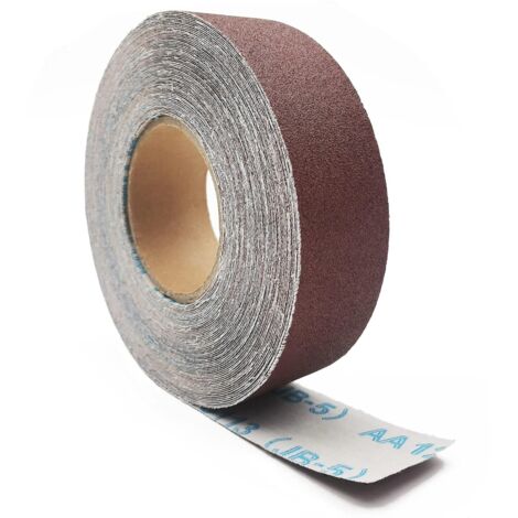 Rollo de papel de lija de grano 120, rollo de tela abrasiva desgarrable de 50 mm x 25 m, rollo de tela abrasiva y rollo de banda abrasiva.