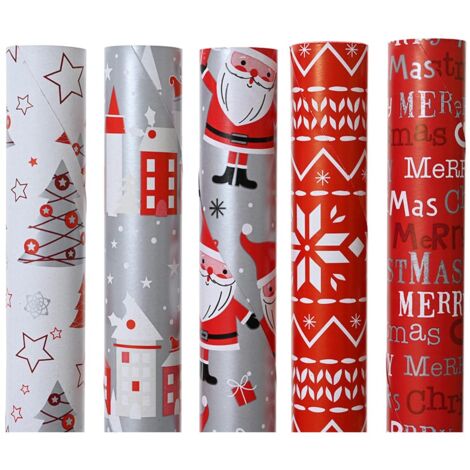 Rollo de papel de regalo de navidad, 5 modelos surtidos.