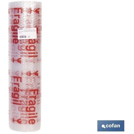 Rollo de plástico de burbuja frágil 40 g/m2 0,6 x 5 m