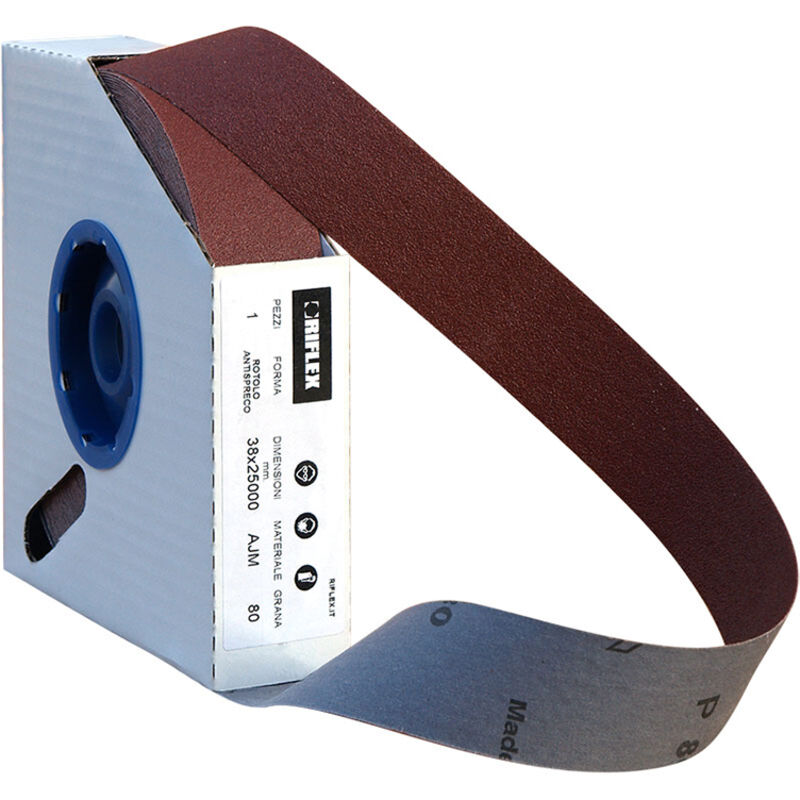 Rollo de tela abrasiva antidesperdicio 50 mm x 25 m grano 40 Fervi ras40