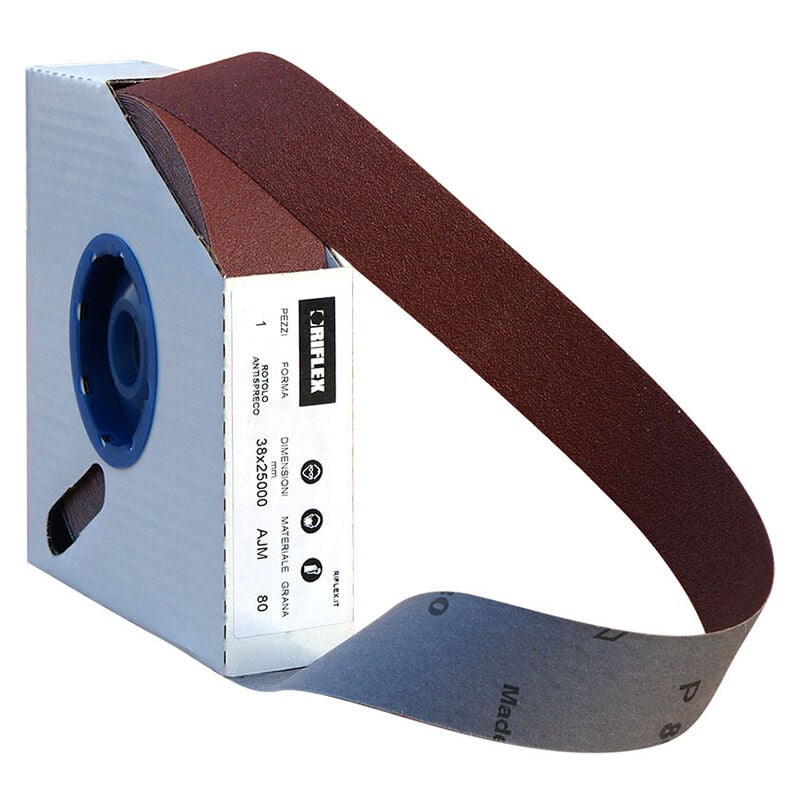 Rollo de tela abrasiva antidesperdicio 50 mm x 25 m grano 80 Fervi ras80