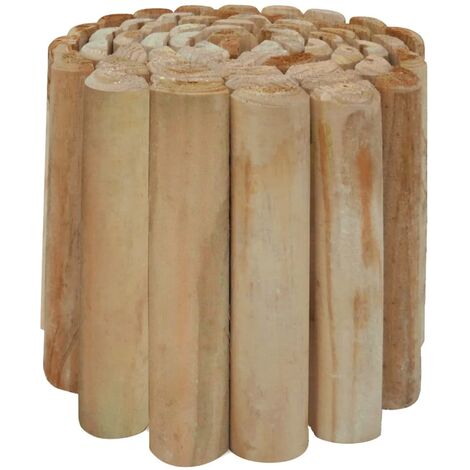 Rollo de troncos borde de jardín madera pino FSC 250x30 cm