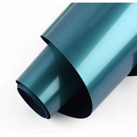 Rollo de vinilo de transferencia de calor para camiseta, 12x5 pies/30,5 cm x 150cm, camaleón HTV, gradiente de camaleón que cambia de Color, PU HTV,15 Purple to Green,30.5cmX30cmX5