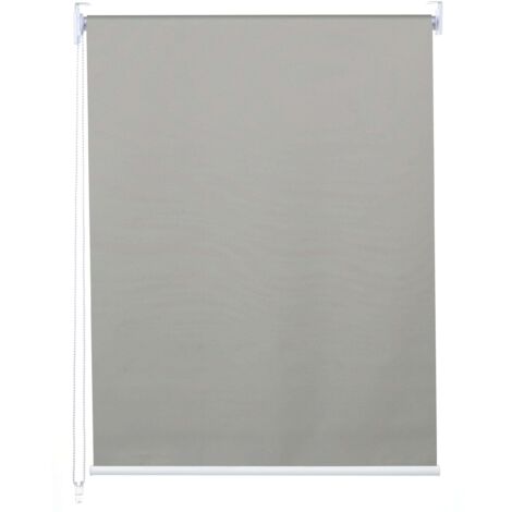 Rollo HHG-444, Fensterrollo Seitenzugrollo Jalousie, Sonnenschutz Verdunkelung blickdicht 100x230cm grau