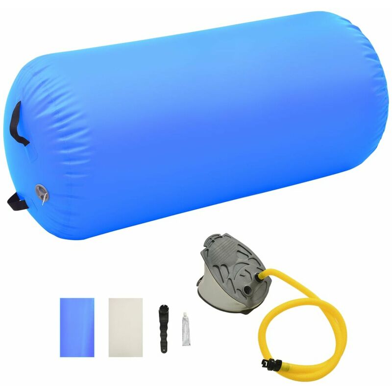 

Rollo hinchable de gimnasia con bomba PVC azul 120x75 cm