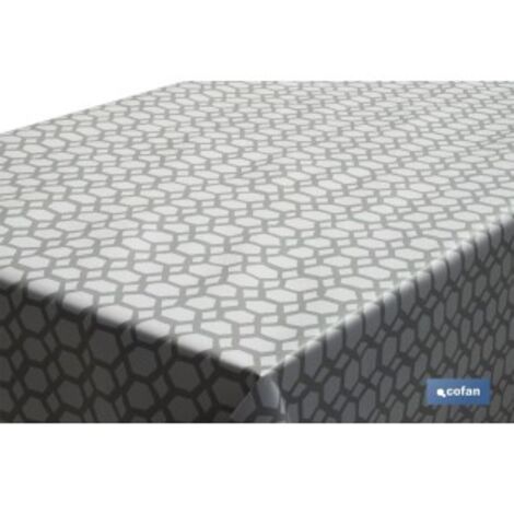 ROLLO MANTEL ANTIMANCHAS 1,40 x 25m 50% ALG/50% PVC. HEXAGONOS