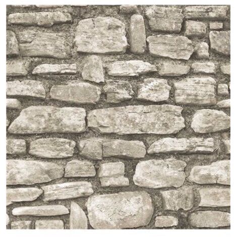 Rollo Papel Pintado Alta calidad Textura Piedra 3D Beige 0,53x10m 2061-2 ICH