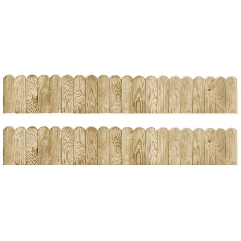 

Rollos de borde de jardín 2 uds madera pino impregnada 120 cm