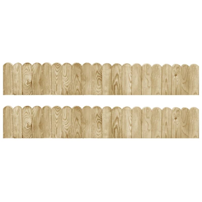 

vidaXL Rollos de borde de jardín 2 uds madera pino impregnada 120 cm - Verde