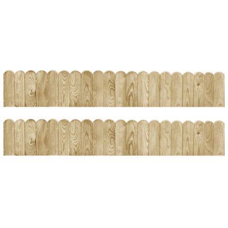 Rollos de borde de jardín 2 uds madera pino impregnada 120 cm