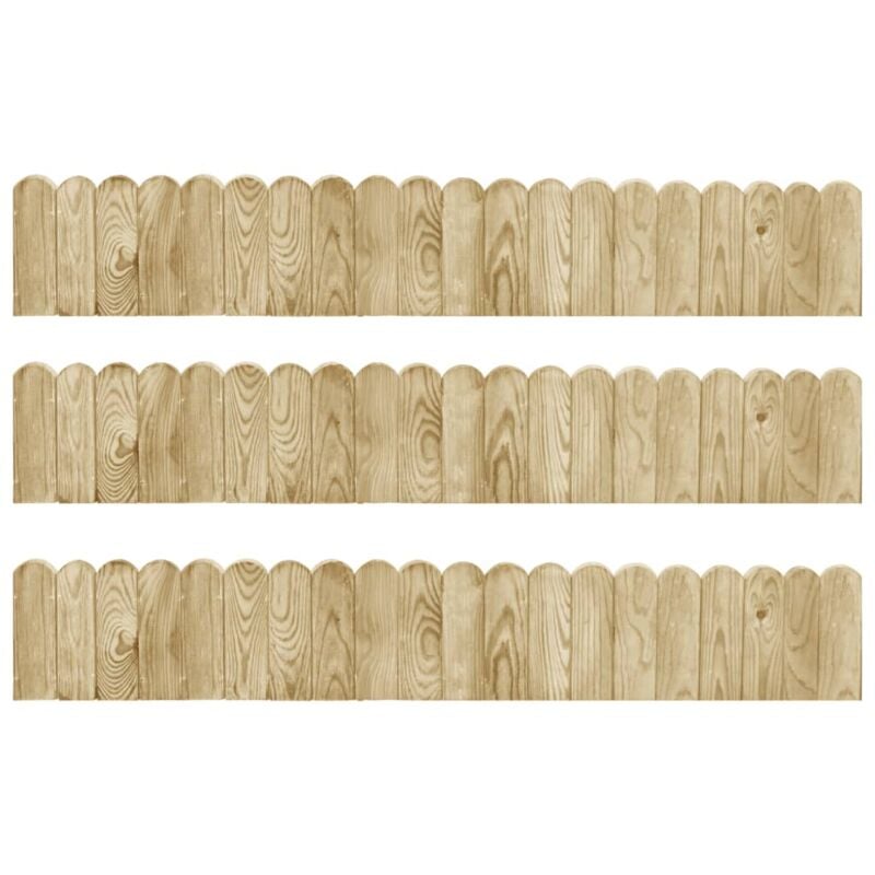 

vidaXL Rollos de borde de jardín 3 uds madera pino impregnada 120 cm - Verde