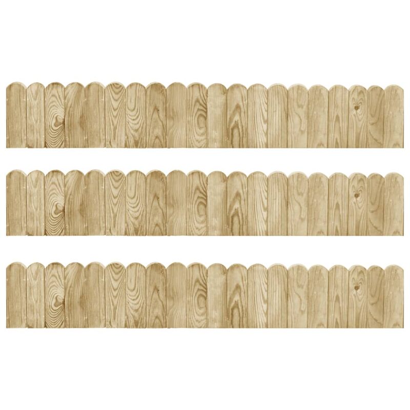 

Rollos de borde de jardin 3 uds madera pino impregnada 120 cm