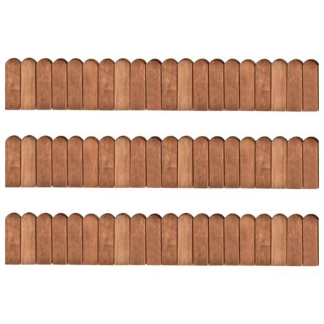 Rollos de borde de jardín 3 uds madera pino impregnada 120 cm