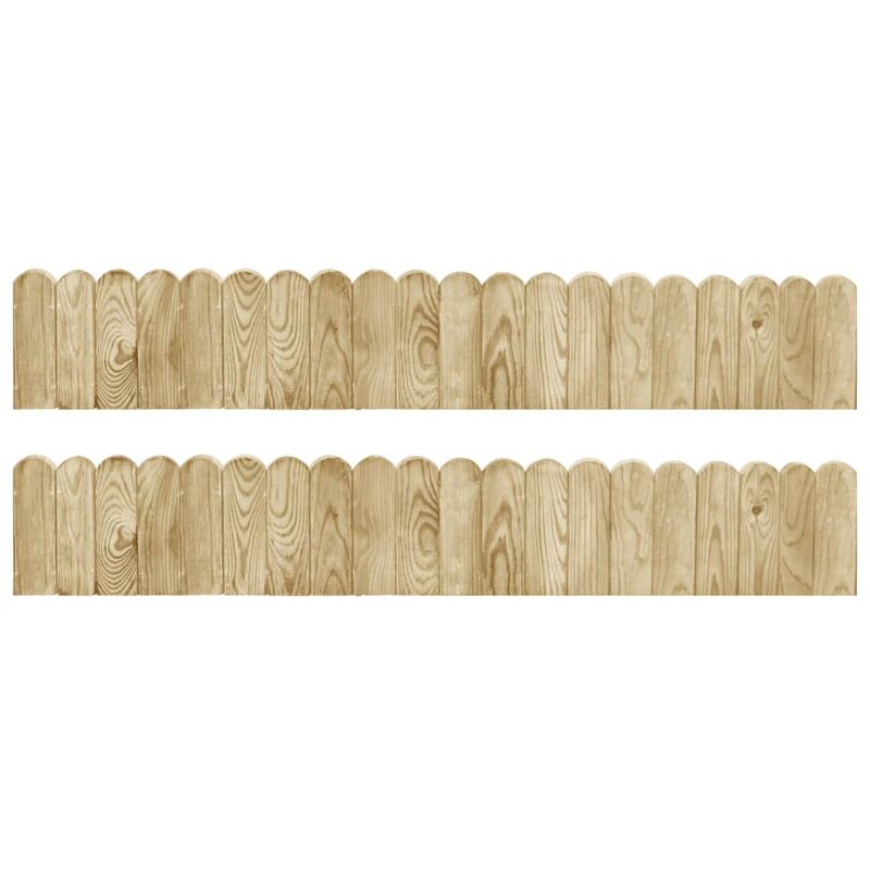 

Rollos de borde de jardín 2 uds madera pino impregnada 120 cm - Verde
