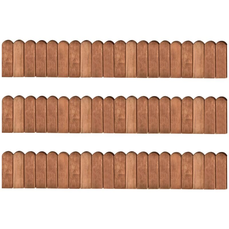

vidaXL Rollos de borde jardín 3 uds madera de pino impregnada 120 cm - Marrón