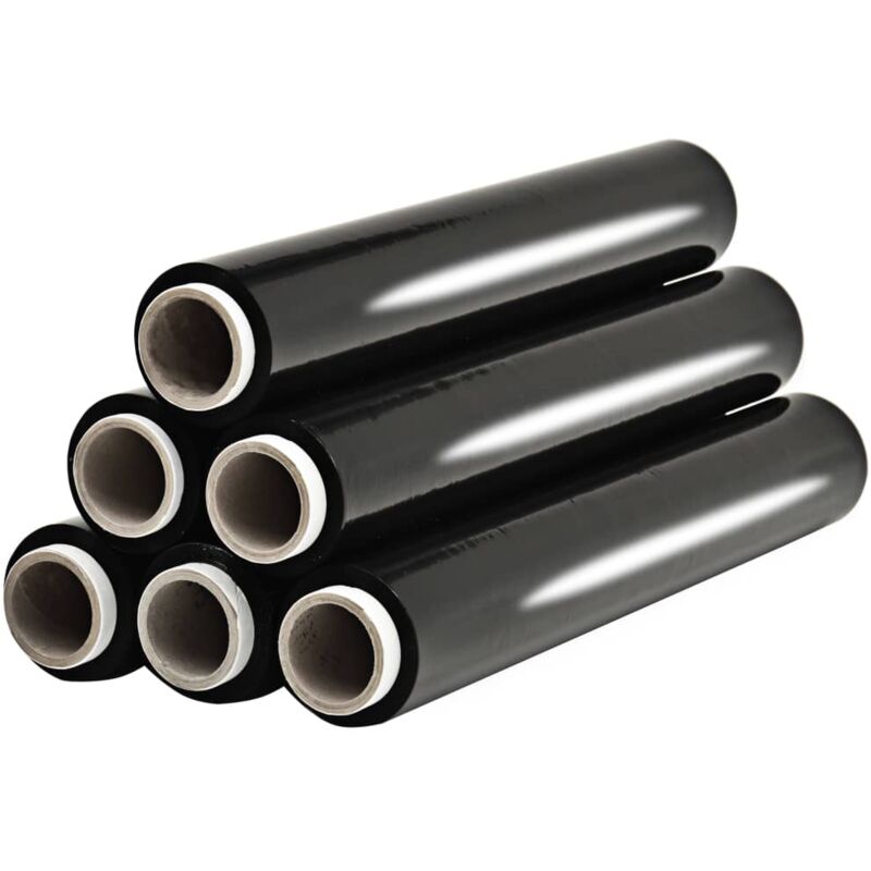 

Rollos de film para palés 6 unidades negro 23 µm 624 m - Negro - Vidaxl