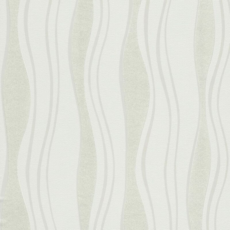

vidaXL Rollos de papel pintado no tejido 4 uds ondas blanco 0,53x10 m - Blanco