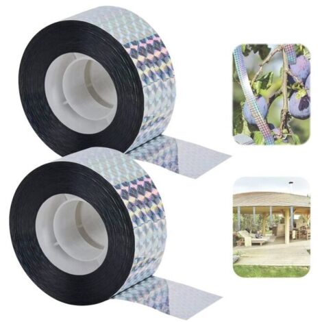 Rollos de tiras repelentes de pájaros, cinta repelente de palomas, protección para árboles de balcón, repelente de pájaros (2,4 cm)