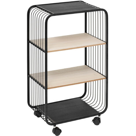 Rollregal NOIR, 3-stufig, Metall, 43,3 x 28 x 74 cm