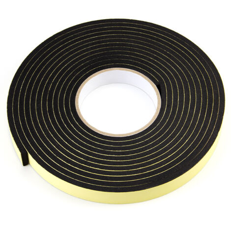 Rolls Insulated Door Seals, Adhesive Foam Seals, Rubber Seals, 12mm(W) x 10mm(H) x 4m(L), Black & Yellow (2m Each)