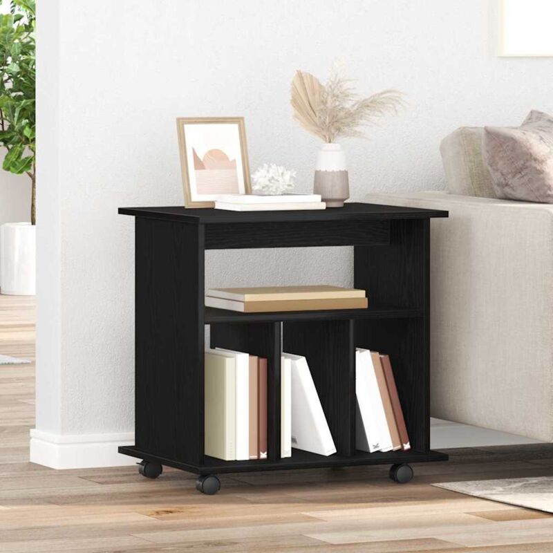Vidaxl - Rollschrank Schwarz Eiche 60x45x55 Cm Holzwerkstoff