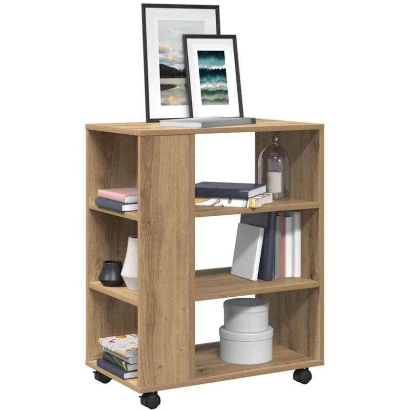 Vidaxl Rollcontainer Artisan-eiche 60x35x75 Cm Holzwerkstoff