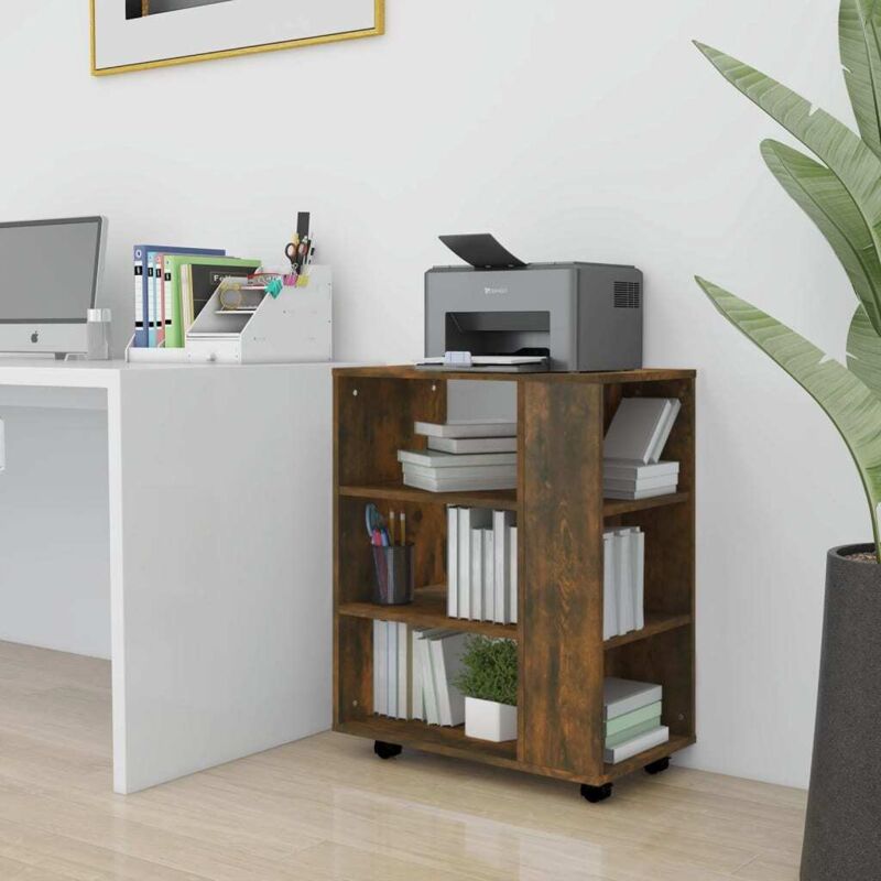 Vidaxl - Rollschrank Räuchereiche 60x35x75 Cm Holzwerkstoff