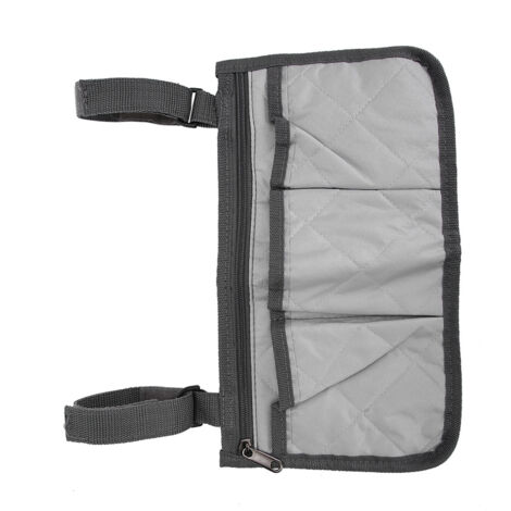 Rollstuhl-Organizer-Tasche, graue Aufbewahrungstasche für die Armlehne, großes Fassungsvermögen und praktisch