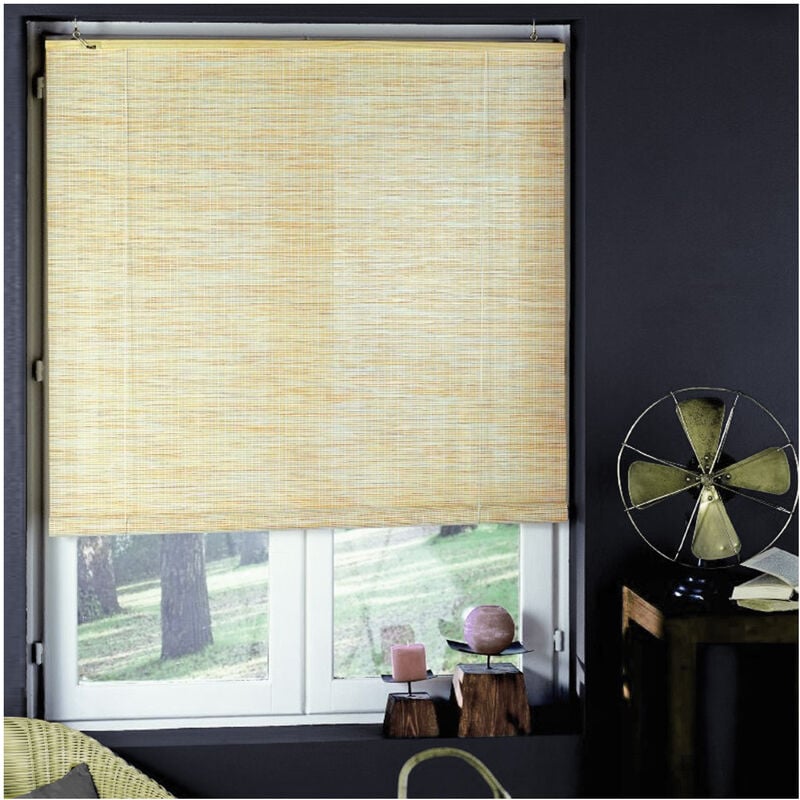 Madecostore - Roll'up bambou brut fins rondins pour intérieur 80 x 180cm - Marron - L80 x H180cm