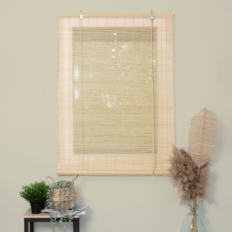 Madecostore - Roll'up bambou nature fines lattes basiques - Nature - L120 x H180cm