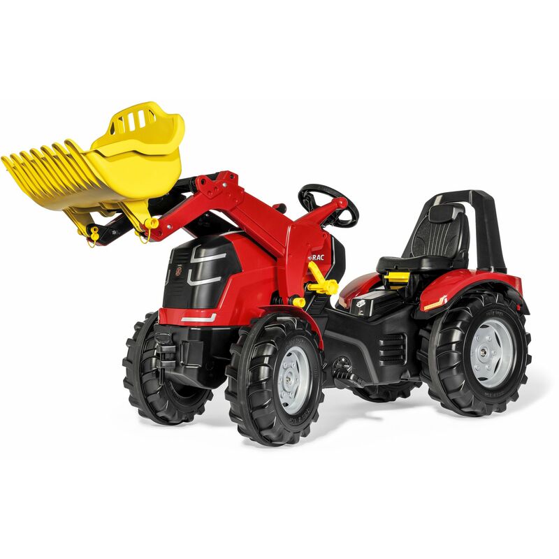 Rolly Toys - Tracteur à pédales avec chargeur frontal Premium, pneus silencieux, siège réglable