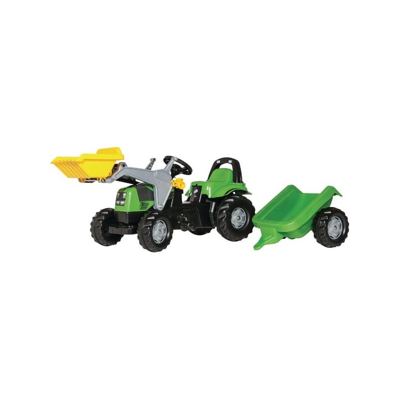 Rolly Toys - Tracteur à pédales Deutz-Fahr 5115 g tb avec remorque + chargeur frontal, vert
