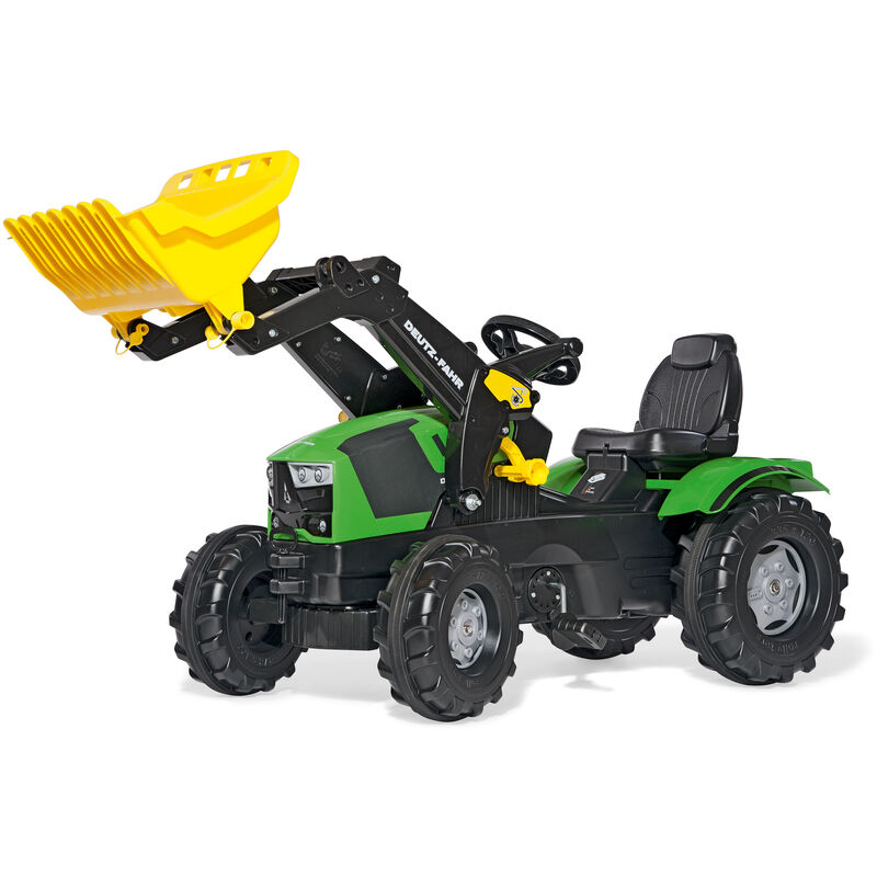 Tracteur pedales Deutz-Fahr 5120, chargeur frontal, siåge reglable, pour enfants - Rolly Toys