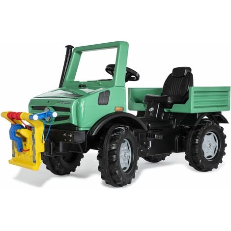 RollyToys Forst Unimog Véhicule à pédales vert pour enfants à partir de 3 ans, avec treuil