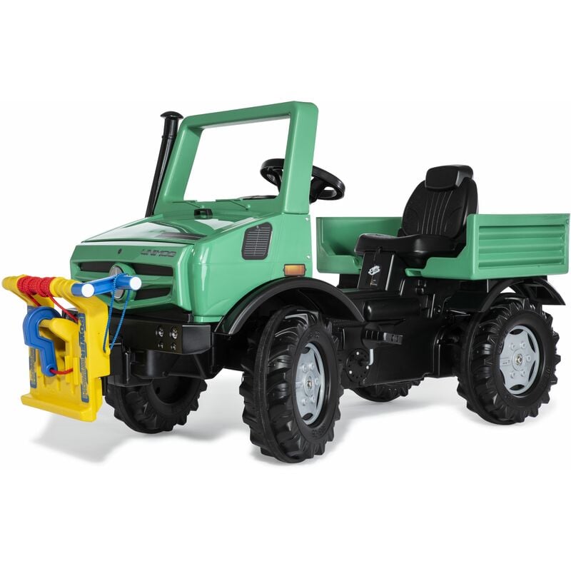 Forst Unimog Vehicule pedales vert pour enfants partir de 3 ans, avec treuil - Rollytoys
