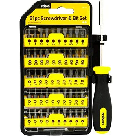 Rolson, 28429, Cacciavite e bit Set, 51 pezzi
