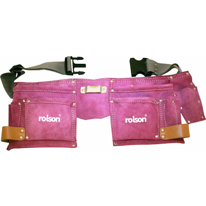 Rolson - 68630 Pink Double Leather Tool Pouch