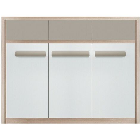 ROMA Buffet commode 3 tiroirs coulissants 3 portes battantes 135x104 cm