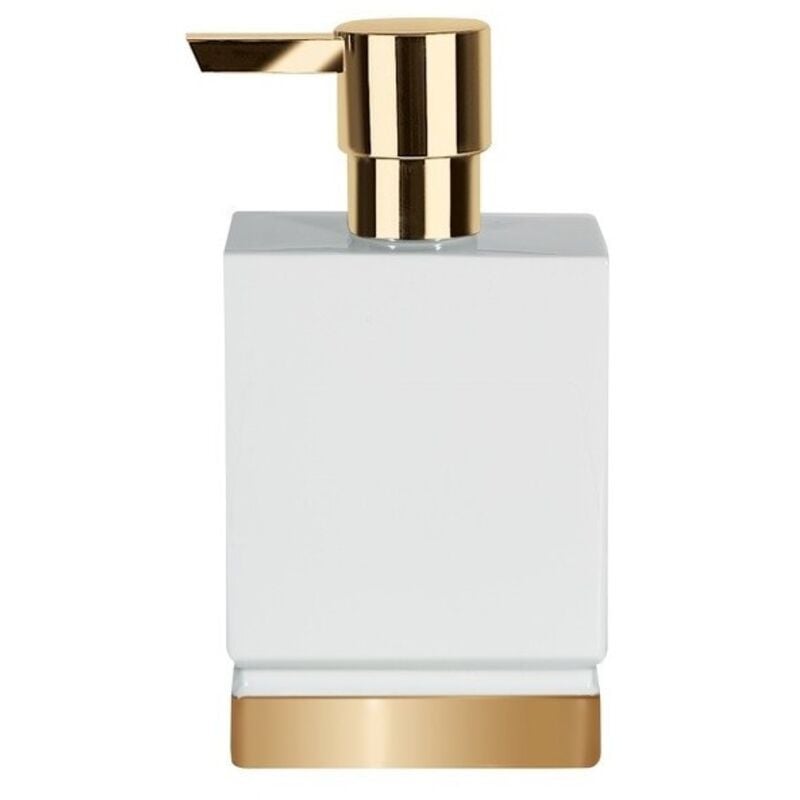 Distributeur de savon Porcelaine ROMA Blanc & Or Spirella