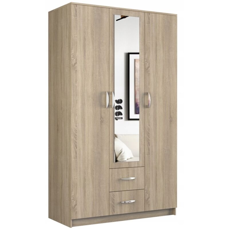 ROMA Armario grande de oficina/ dormitorio Armario multifuncional 2 puertas Espejo 2 cajones Unidad de almacenamiento Estantería ROMA Armario grande de oficina/ dormitorio Armario multifuncional 2 puertas Espejo 2 cajones Unidad de almacenamiento Estantería